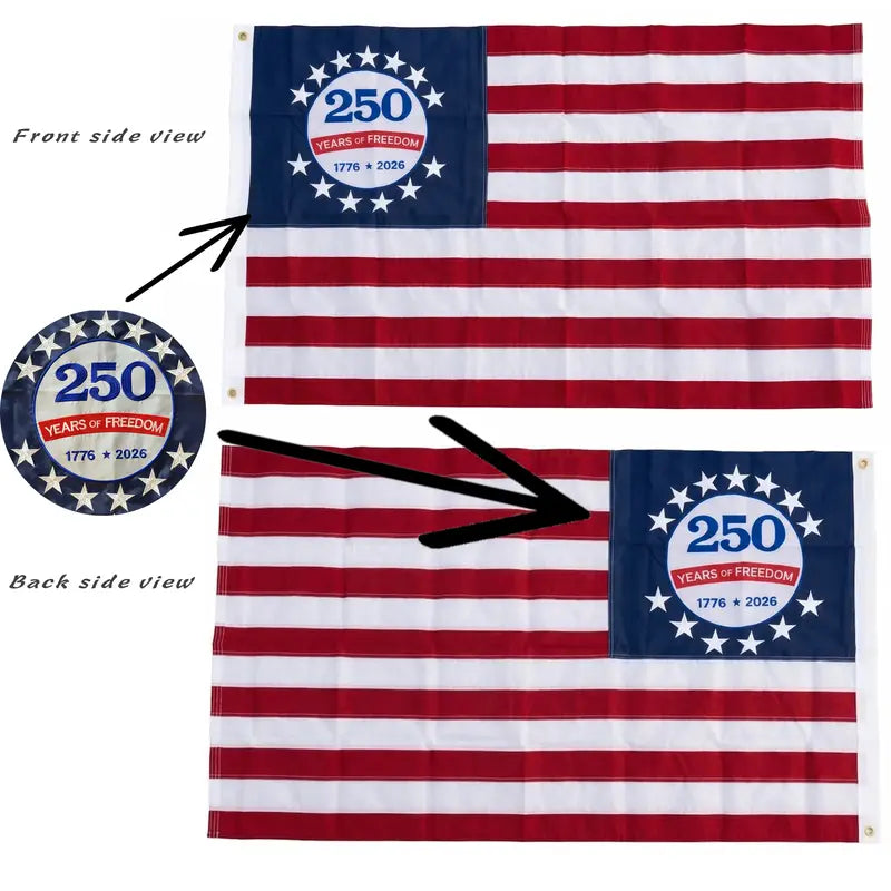 ✅250th Anniversary USA Commemorative Flag (3x5 Ft),Double-Sided Embroidered