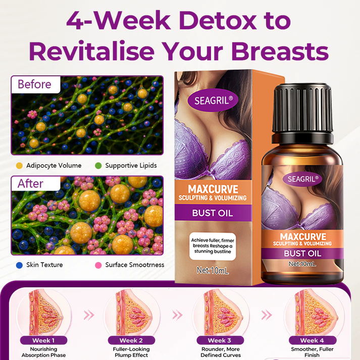SEAGRIL® MaxCurve Sculpting & Volumizing Bust Oil 🌸 — Say Goodbye to Sagging & Flat Busts 💖, Get Fuller, Firmer Curves 📈, Non-Surgical ✅, Try It Now! 🔥