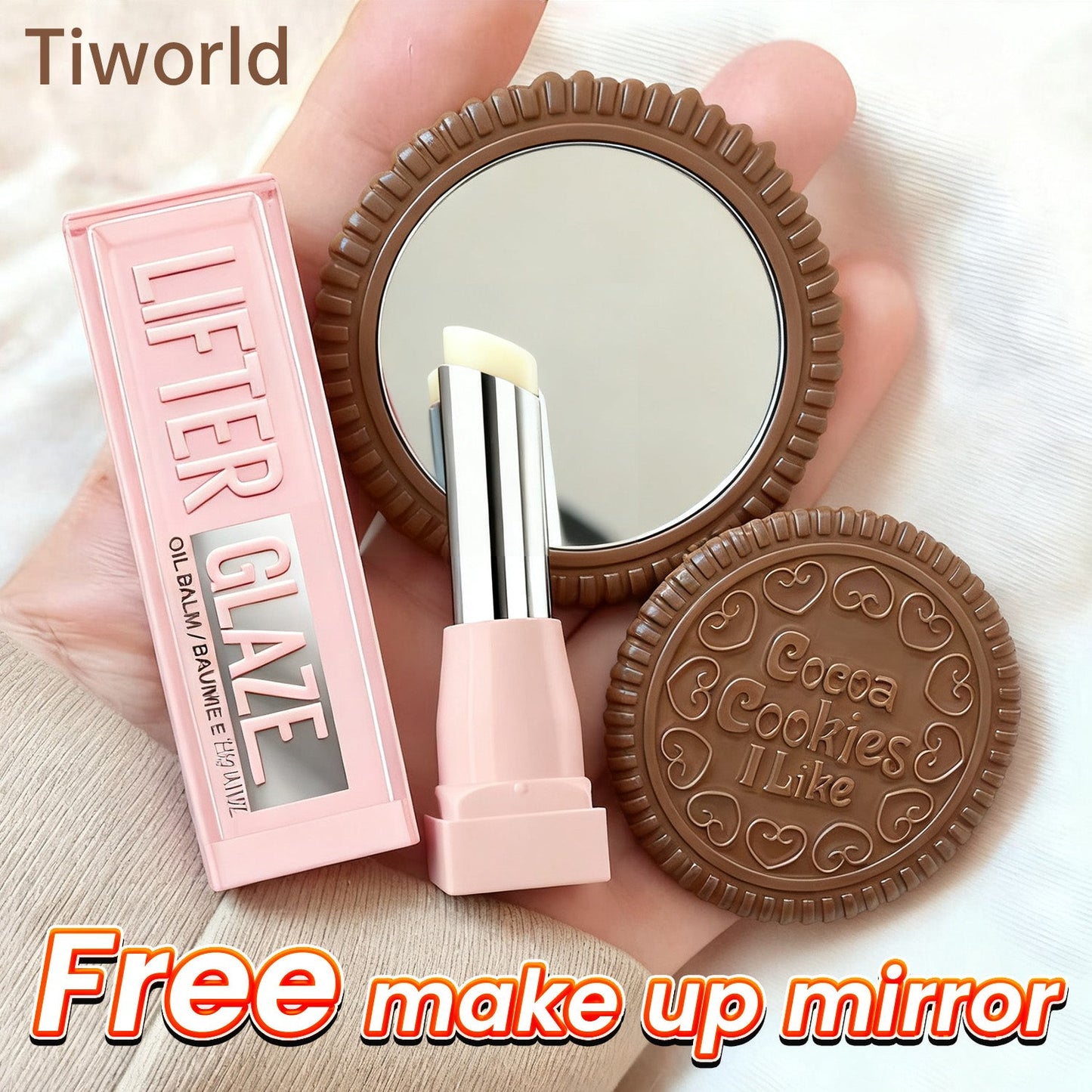 "Free Elegant Custom Mirror – Today Only! 💝 Get yours with every 2 Tiworld™ Lipsticks 💋 Timeless color, lasting comfort, effortless beauty."