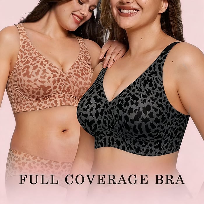 🏆 🔥Super Firming Leopard Print Jelly  Bra | Women Wirefree Bras 👍No More Sagging Breasts