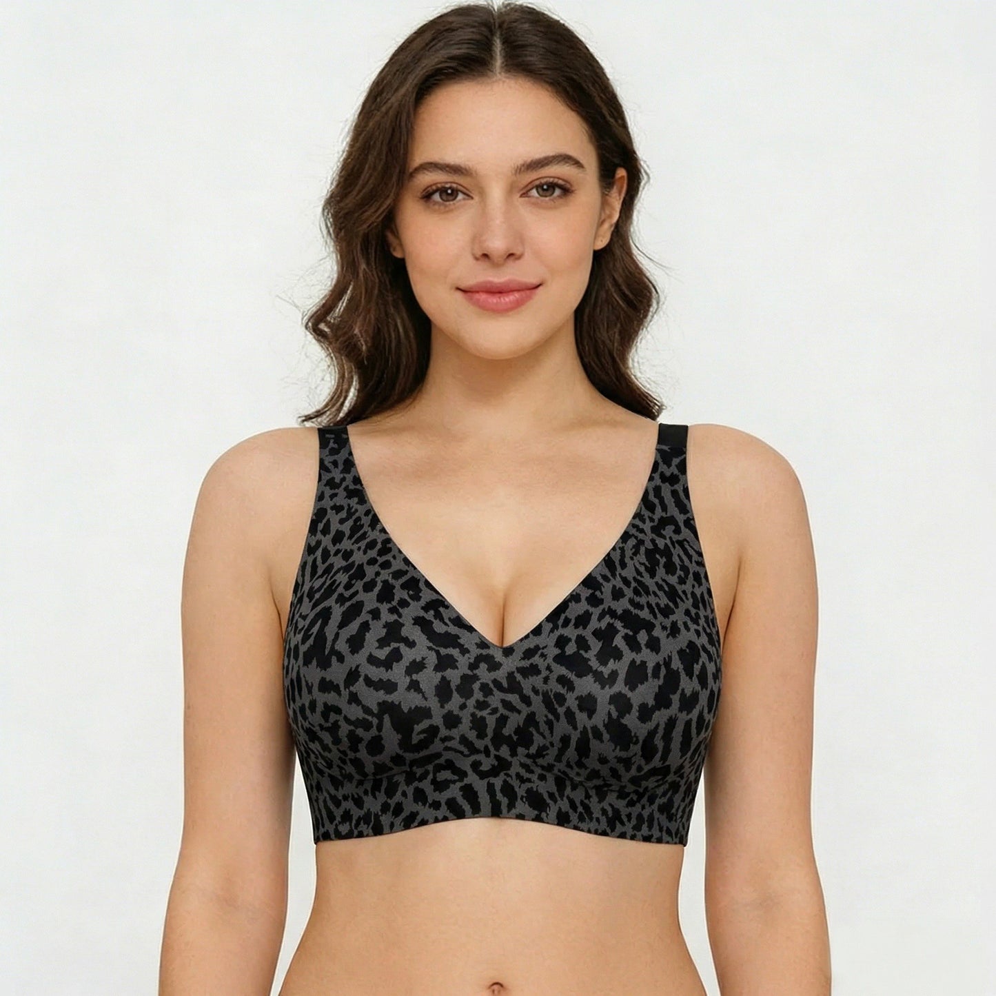 🏆 🔥Super Firming Leopard Print Jelly  Bra | Women Wirefree Bras 👍No More Sagging Breasts
