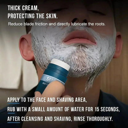 SEAGRIL 2-in-1 Facial Cleansing shave stick | Softens Beard Roots Protects Skin Moisturizes Soothes Simple Convenient Travel Size Creamy Texture
