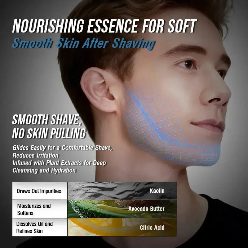 SEAGRIL 2-in-1 Facial Cleansing shave stick | Softens Beard Roots Protects Skin Moisturizes Soothes Simple Convenient Travel Size Creamy Texture