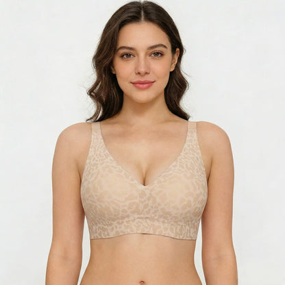 🏆 🔥Super Firming Leopard Print Jelly  Bra | Women Wirefree Bras 👍No More Sagging Breasts