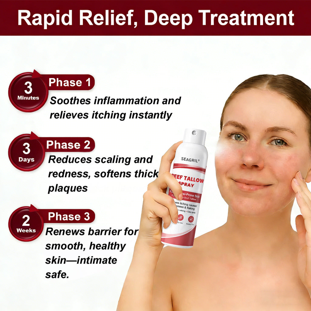SEAGRIL® Beef Tallow Spray for Itchy, Flaky Psoriasis Skin 1