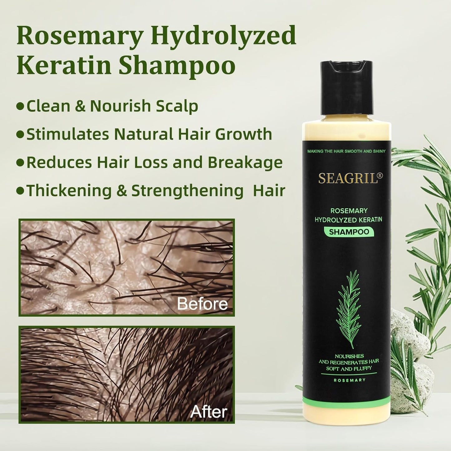 🌱SEAGRIL® Organic Rosemary Hair Growth Shampoo