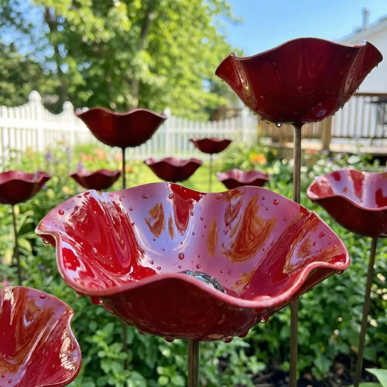 🎁Handmade Metal Flower Garden Stake🐦