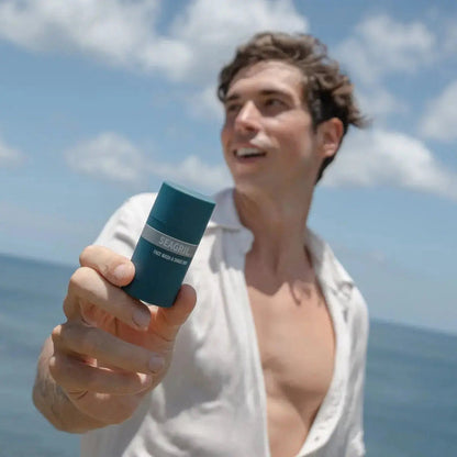 SEAGRIL 2-in-1 Facial Cleansing shave stick | Softens Beard Roots Protects Skin Moisturizes Soothes Simple Convenient Travel Size Creamy Texture