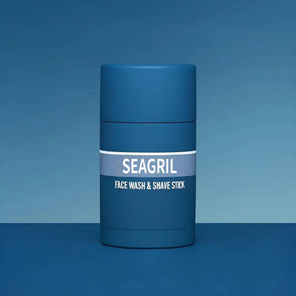 SEAGRIL 2-in-1 Facial Cleansing shave stick | Softens Beard Roots Protects Skin Moisturizes Soothes Simple Convenient Travel Size Creamy Texture