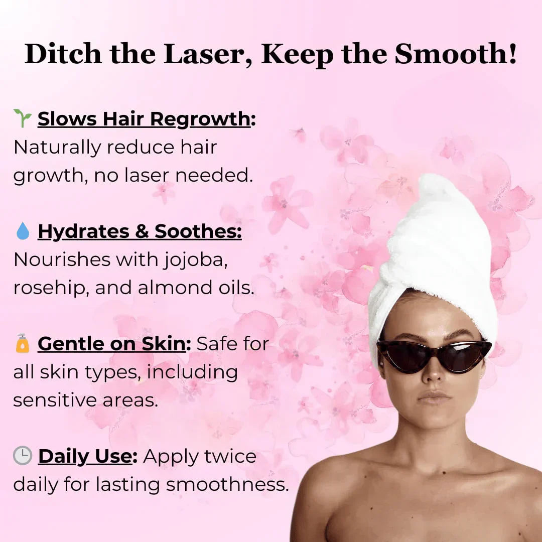 🌿 Natural Hair Removal Oil for Smooth, Radiant Skin – Gentle & Effective